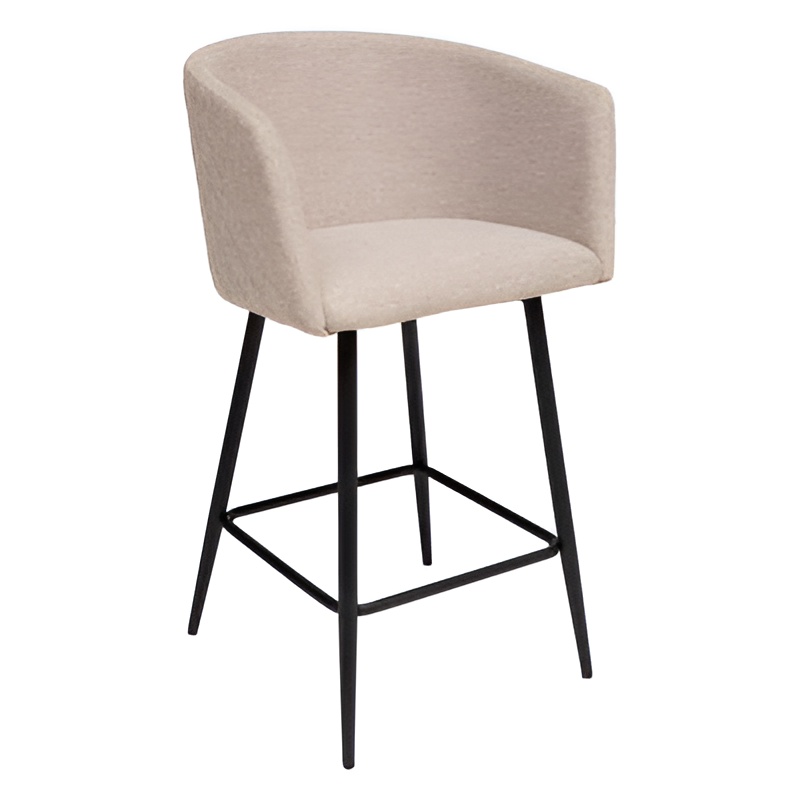 Scaun bar Marlo, picioare din metal negru, crem, H.101 cm, 202257B