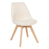 Scaun dining Baya, lemn, tesatura boucle alb, H.82 cm, 202269