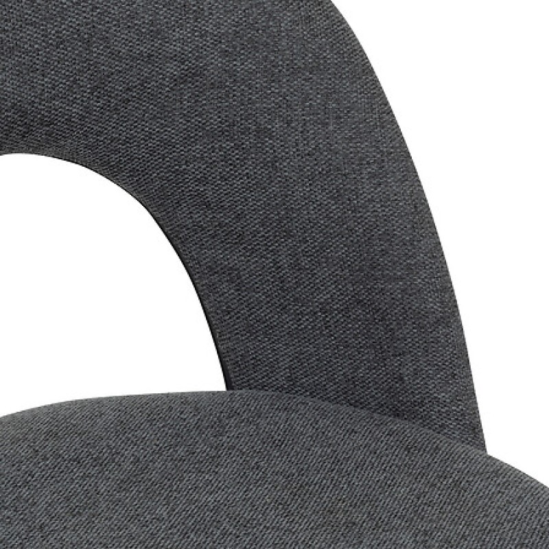 Scaun dining Raven, metal, textil gri, H.81 cm, 207301B