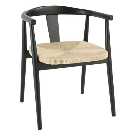 Scaun dining Yamato, lemn de fag, negru, H.73 cm, 207335B