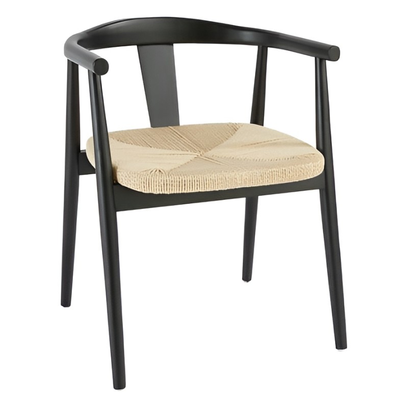 Scaun dining Yamato, lemn de fag, negru, H.73 cm, 207335B