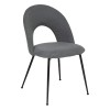 Scaun dining Raven, metal, textil gri, H.81 cm, 207301B
