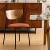 Scaun dining Jaisa, metal, textil caramiziu, H.81 cm, 207303D