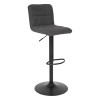 Scaun bar ajustabil Delek, metal negru, textil gri, H.102 cm, 207339B