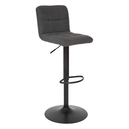 Scaun bar ajustabil Delek, metal negru, textil gri, H.102 cm, 207339B