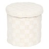 Taburet Pasty, cu spatiu depozitare, lemn, poliester alb, D.38 cm, 207320A