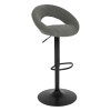 Scaun bar ajustabil Sasha, metal negru, textil verde, H.96 cm, 207338B