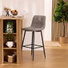 Scaun bar Sirac, picioare din metal negru, textil gri, H.104 cm, 207325A