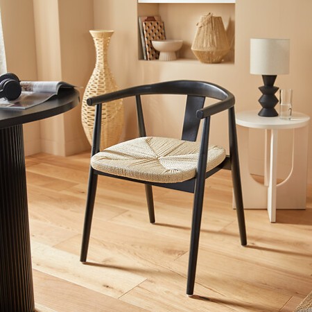 Scaun dining Yamato, lemn de fag, negru, H.73 cm, 207335B