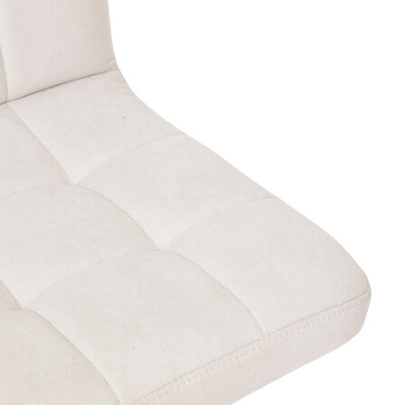Scaun bar ajustabil Delek, metal negru, textil crem, H.102 cm, 207339A
