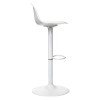 Scaun bar ajustabil Aiko, metal si poliuretan, alb, H.105 cm, 179171A