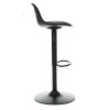 Scaun bar ajustabil Aiko, metal si poliuretan, negru, H.103 cm, 179171C