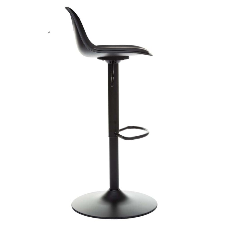 Scaun bar ajustabil Aiko, metal si poliuretan, negru, H.103 cm, 179171C