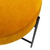 Taburet Artys, structura metal negru, velur galben mustar, D.47 cm, 166765B