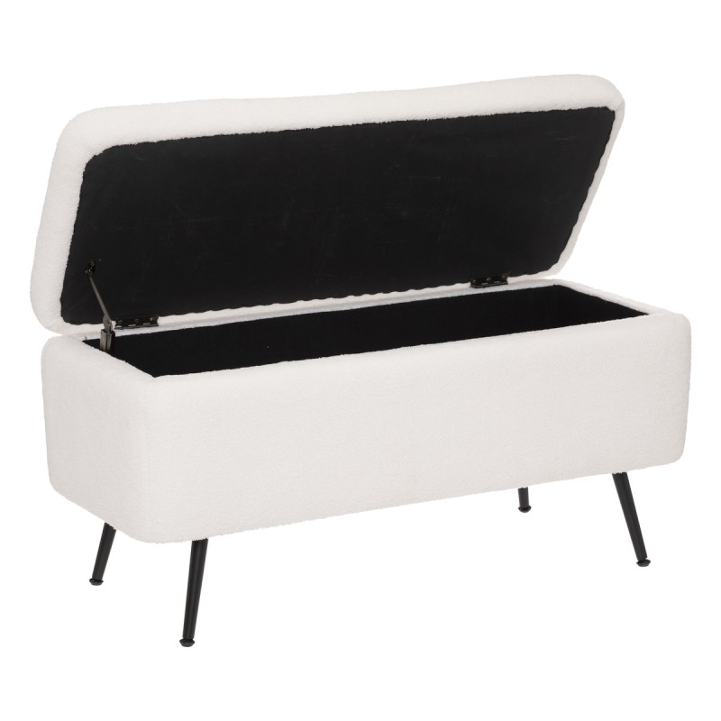 Bancheta alba din poliester Aurora, cu spatiu depozitare, L.100 cm, 187768