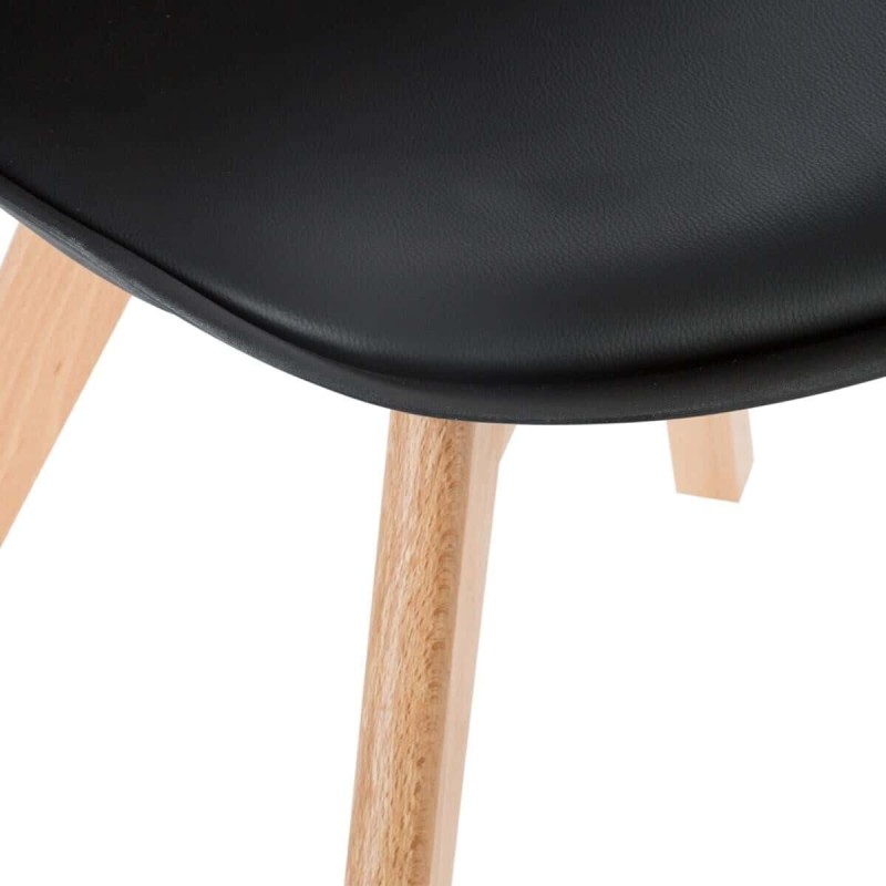 Scaun Baya, picioare din lemn de fag, poliuretan, negru, H.81 cm, 157166A