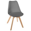 Scaun Baya, picioare din lemn de fag, poliuretan, gri, H.81 cm, 157166G