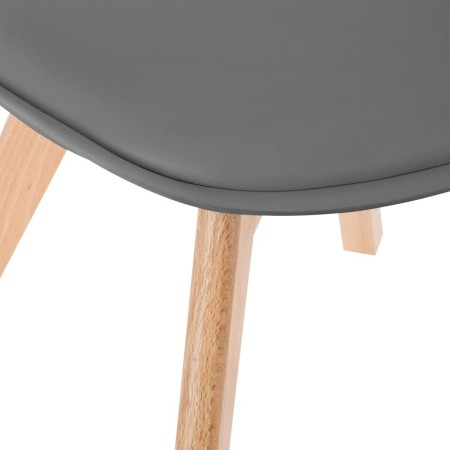 Scaun Baya, picioare din lemn de fag, poliuretan, gri, H.81 cm, 157166G