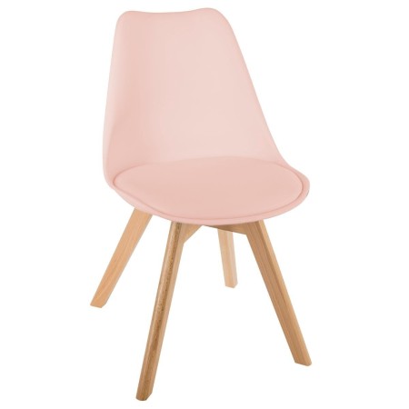 Scaun Baya, picioare din lemn de fag, poliuretan, roz, H.81 cm, 157166H