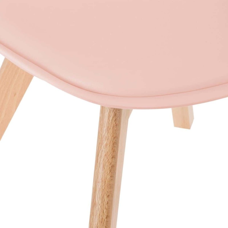 Scaun Baya, picioare din lemn de fag, poliuretan, roz, H.81 cm, 157166H
