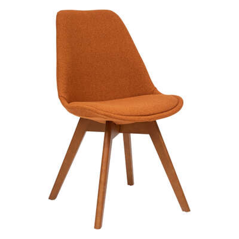 Scaun Baya, picioare din lemn de fag, poliester, ambra, H.79 cm, 197307D