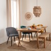 Scaun dining Celeste, metal, poliester gri, H.80 cm, 184912A