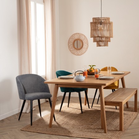 Scaun dining Celeste, metal, poliester gri, H.80 cm, 184912A