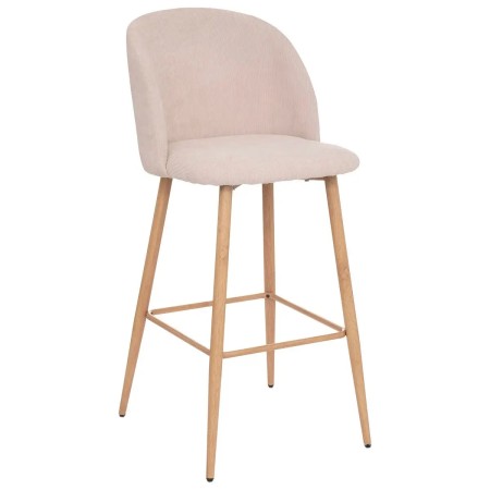 Scaun bar Celeste, picioare metal, velur bej, H.106 cm, 185107A