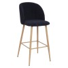 Scaun bar Celeste, picioare metal, velur bleumarine, H.106 cm, 185107B