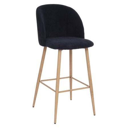 Scaun bar Celeste, picioare metal, velur bleumarine, H.106 cm, 185107B