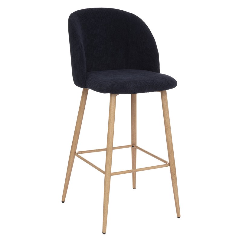 Scaun bar Celeste, picioare metal, velur bleumarine, H.106 cm, 185107B