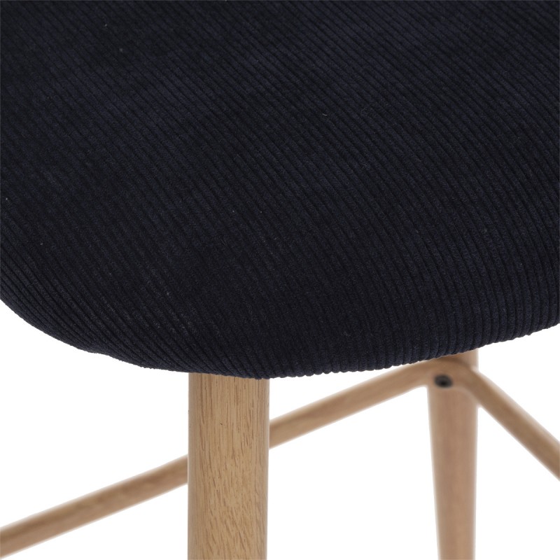 Scaun bar Celeste, picioare metal, velur bleumarine, H.106 cm, 185107B