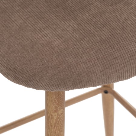 Scaun bar Celeste, picioare metal, velur taupe, H.106 cm, 185107C