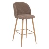 Scaun bar Celeste, picioare metal, velur taupe, H.106 cm, 185107C