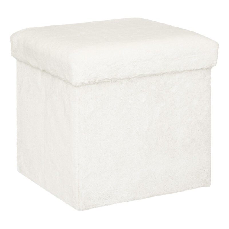 Taburet Ezzio, pliabil din poliester, alb, 38x38 cm, 192920