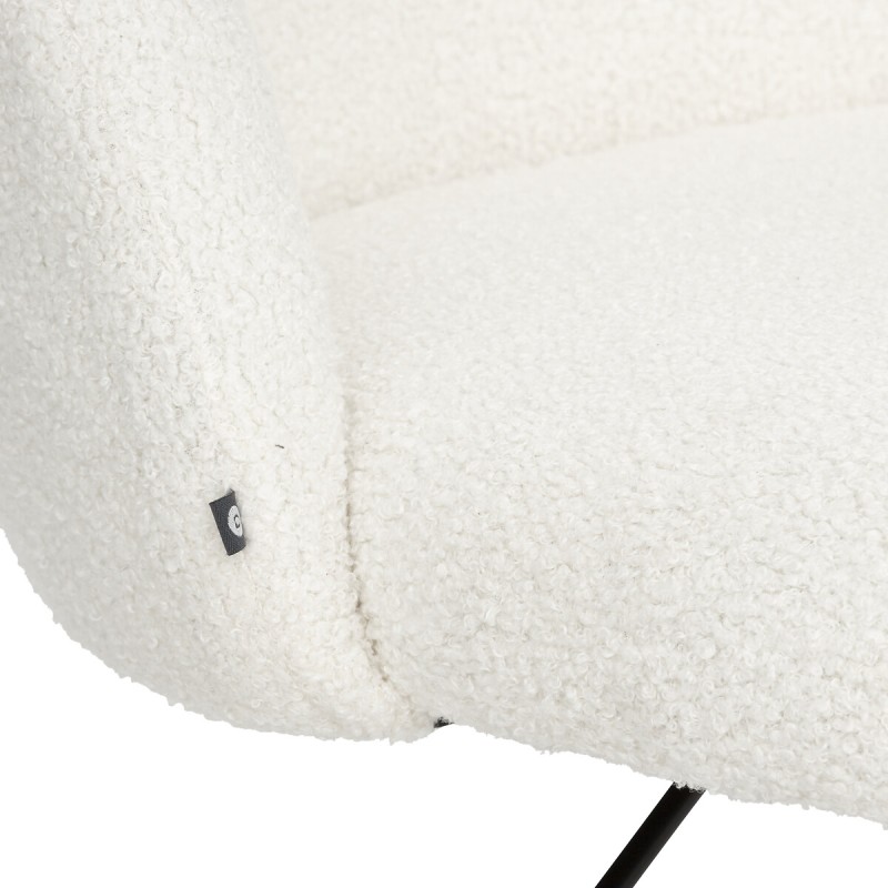 Scaun birou rotativ Geos, metal, tesatura boucle, alb, H.77-89 cm, 194613B