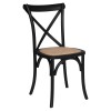 Scaun dining Isak, lemn si ratan, negru, H.89 cm, 166636C