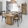 Scaun dining Isak, lemn si ratan, negru, H.89 cm, 166636C