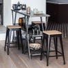 Scaun bar Joris, metal negru si lemn, H.60 cm, 140319B