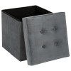 Taburet Lysandre, MDF, catifea gri, pliabil, 38x38 cm, 121470E