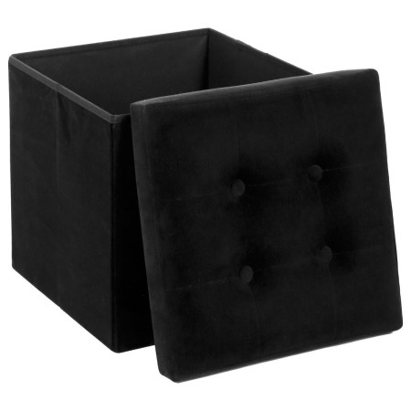 Taburet Lysandre, MDF, catifea, negru, 38x38 cm, 121470H