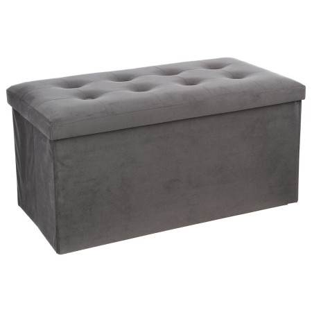 Bancheta gri pliabila din catifea, L.76 cm, Lysandre, 140091E