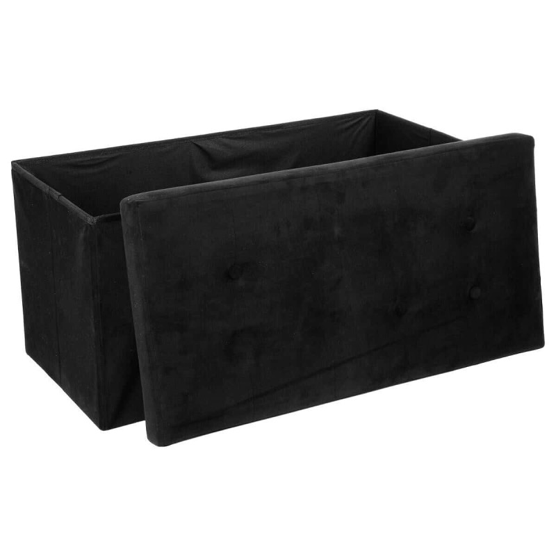 Bancheta neagra pliabila din catifea, L.76 cm, Lysandre, 140091H