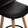 Scaun bar Maxon, picioare lemn si metal negru, poliuretan negru, H.92 cm, 157165D
