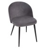 Scaun dining Nael, picioare metal negru, velur gri, H.75 cm, 184908D