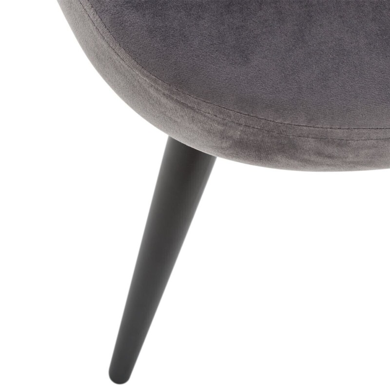Scaun dining Nael, picioare metal negru, velur gri, H.75 cm, 184908D