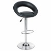 Scaun bar ajustabil Sasha, structura metal cromat, negru, H.82 cm, 114600A