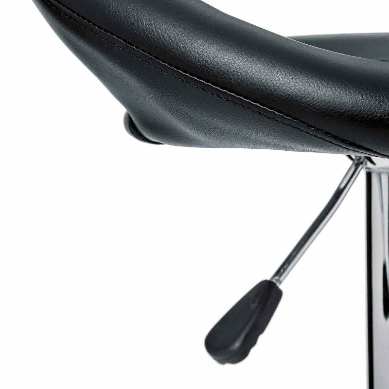 Scaun bar ajustabil Sasha, structura metal cromat, negru, H.82 cm, 114600A