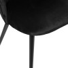 Scaun dining Nael, picioare metal negru, velur negru, H.75 cm, 184908A