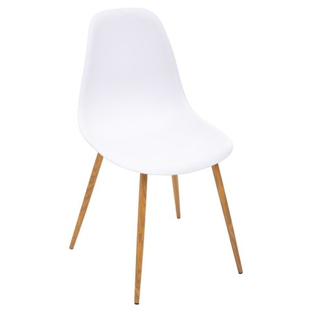Scaun Taho, polipropilena, alb, picioare metal si MDF, H.85 cm, 157268A